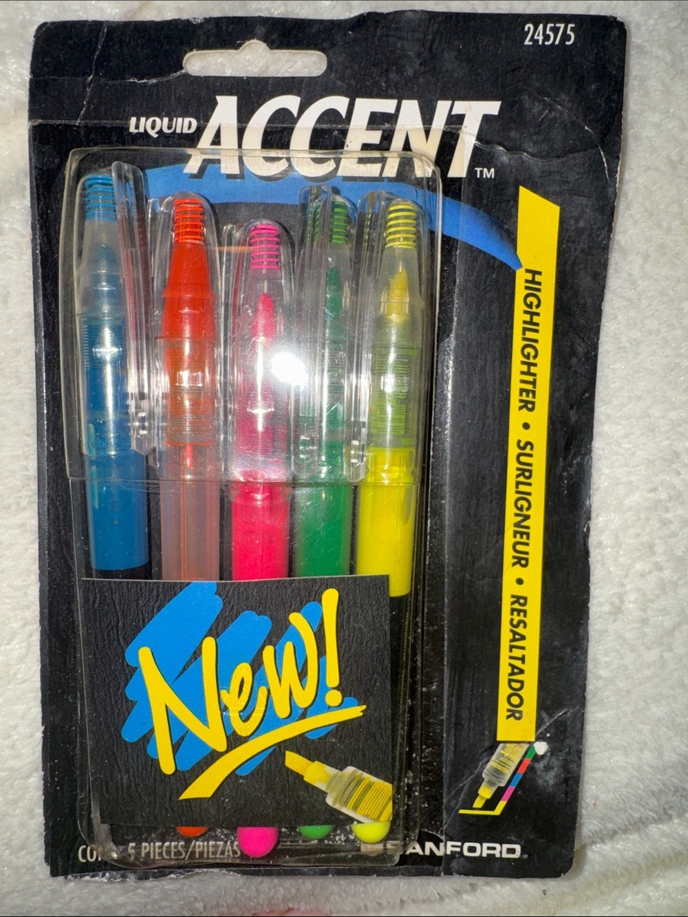 Vintage Sanford Liquid Accent Pocket Highlighters 5 Pack 1998